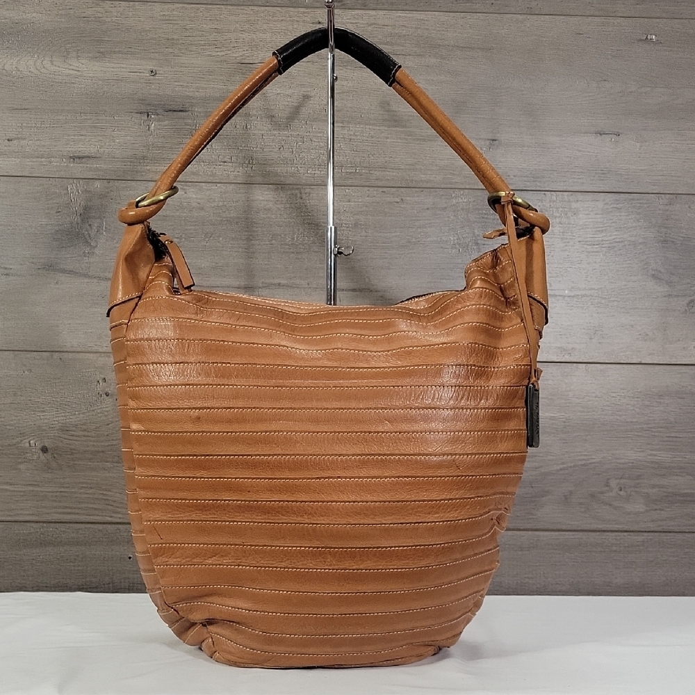 Large IL Duca  Tan Leather Hobo Bag - Classic Everyday Shoulder Bag